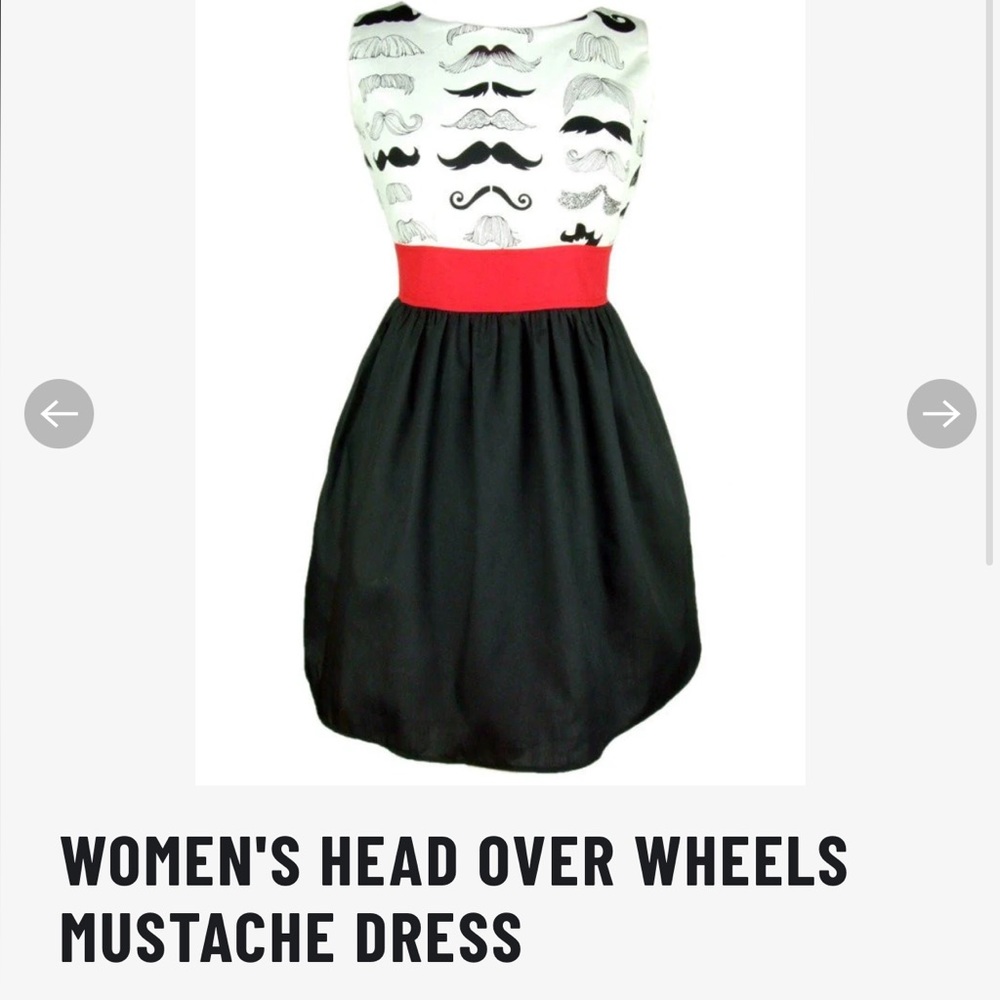 New with tags Hemet HEAD OVER WHEELS MUSTACHE DRESS in size XL